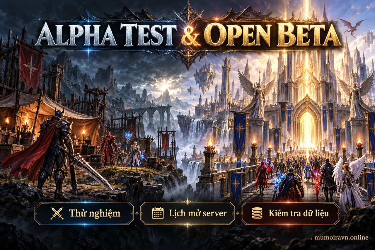Minh họa Alpha Test và Open Beta khác nhau thế nào?