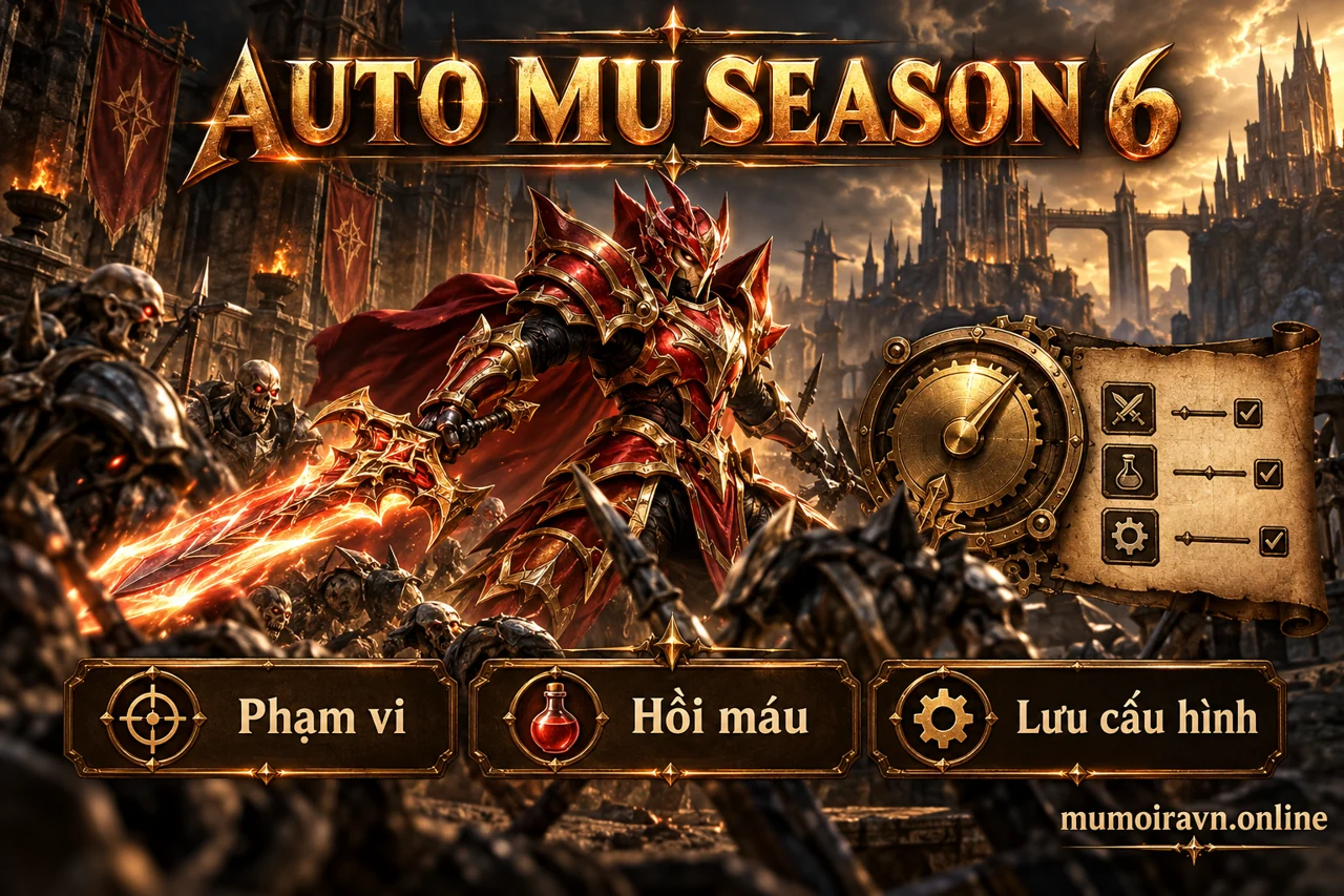 Minh họa Auto MU Season 6: cấu hình an toàn để luyện cấp