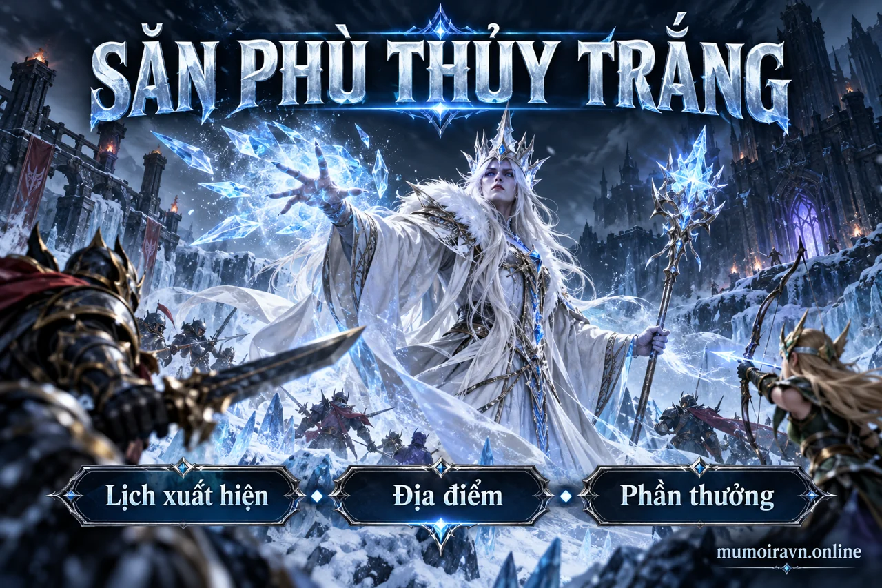 Minh họa Sự kiện Phù thủy trắng MU: chuẩn bị đi săn